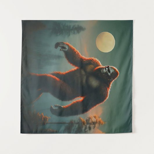Het Enigma van het Bos: Bigfoot Wandkleed (Voorkant (horizontaal))