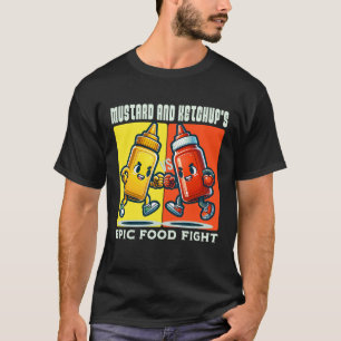 Het epische voedselgevecht van mosterd en ketchup t-shirt