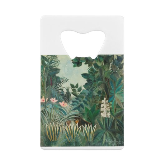 Het Equatoriaal Oerwoud (1909) van Henri Rousseau. Kredietkaart Flessenopener (Achterkant)