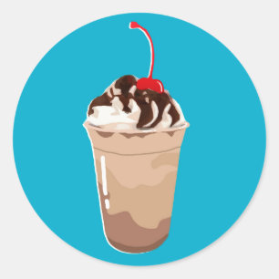 HET ETEN - FRAPPE / KOFFIE RONDE STICKER