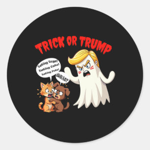 Het eten van de honden truc of Trump Funny Trump 2 Ronde Sticker
