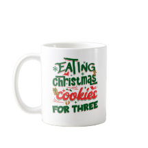 Het eten van kerstkoekjes voor drie grappige Xmas 