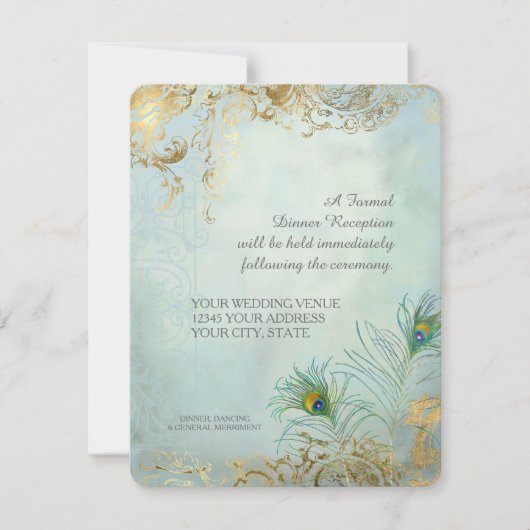 Het eten van peacock-feesten kaart (Voorkant)