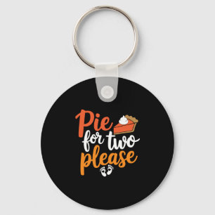 Het eten van pompoentaart voor twee Thanksgiving z Sleutelhanger