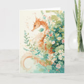 Het etherische zeepaardje tussen de levendige riff kaart (Voorkant)