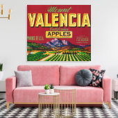 Het etiket Valencia Apple - Watsonville, CA Canvas Afdruk (Insitu (Woonkamer))