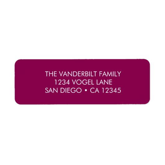 Het Etiket van het Adres van de terugkeer in Framb (Voorkant)