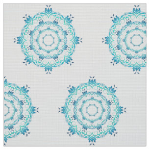 het etnische blauwgroen mandala - patroon . stof