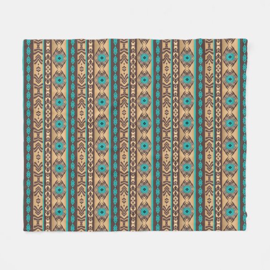 Het etnische Zuidwestelijke stammenpatroon. Fleece Deken (Voorkant (Horizontaal))