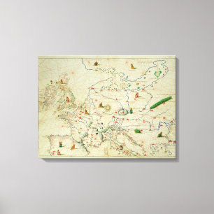 Het Europese continent Canvas Afdruk