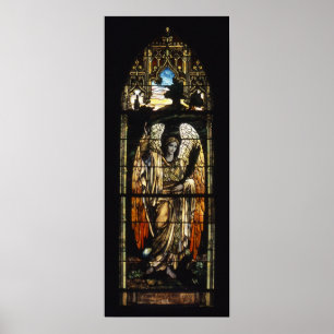 Het "Evening Angel" gekleurd glas Poster