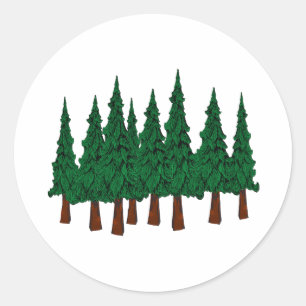 Het Evergreen Forest Ronde Sticker