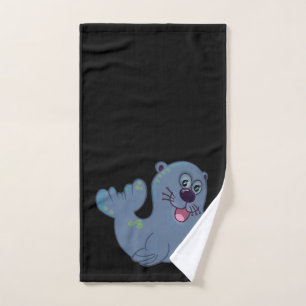 Het Fabric Seal bij Zazzle Mascotte Logo Karakter Handdoek