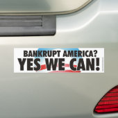 Het failliet van Amerika! JA, DAT KUNNEN WE! Bumpersticker (Op auto)