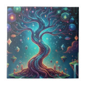 Het fantastische bos - denkbeeldige reizen tegeltje (Voorkant)