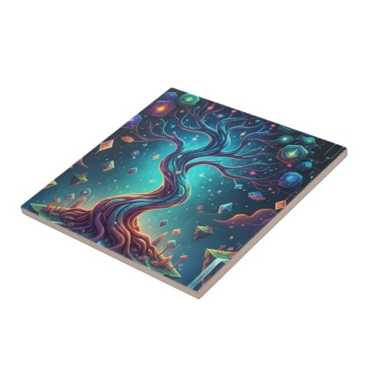 Het fantastische bos - denkbeeldige reizen tegeltje (Zijkant)