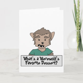 Het favoriete dessert van een weerwolf is Moon Pie Kaart