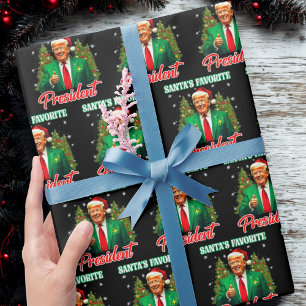Het favoriete President van de Kerstman kerstcad Cadeaupapier