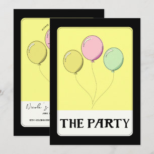 HET FEest Geel Tarot Stijl Verjaardagsballonnen Kaart