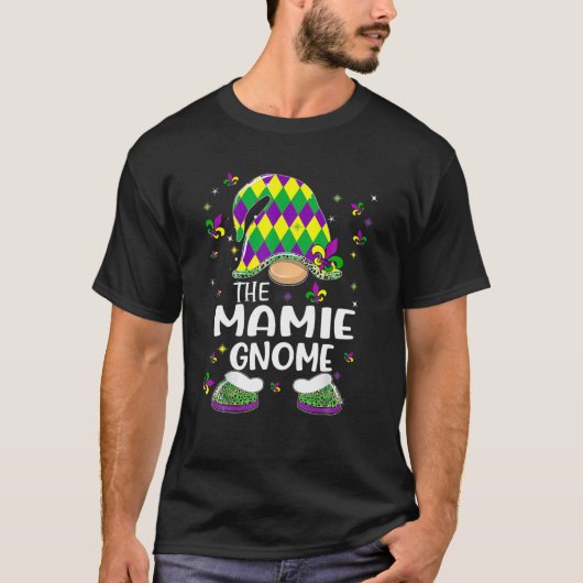 Het feest van het Mamie Gnome Funny Mardi Gras T-shirt (Voorkant)