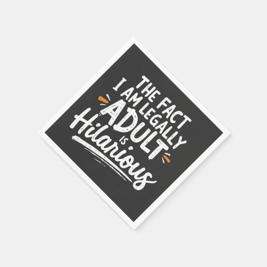 Het feit dat ik een volwassene ben, is hilarisch: servet (Hoek)