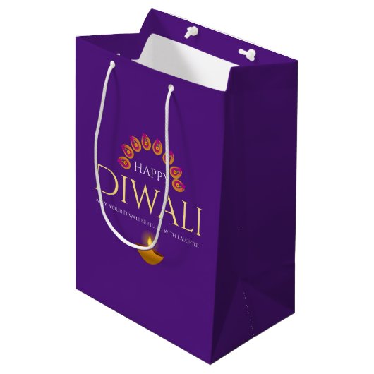 Het festival van Lights Diwali Hindu Medium Cadeauzakje (Voorkant Gekanteld)