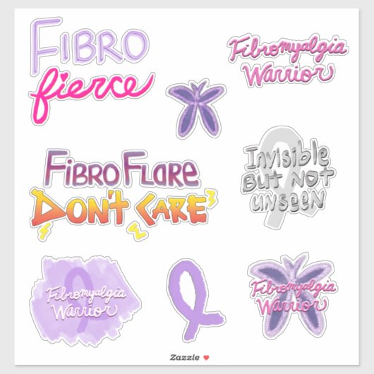 Het Fibromyalgia Warrior Variety Pack Sticker (Vel)