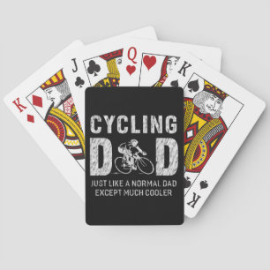 Het fietsen van pap schetsen voor vader die een ki pokerkaarten