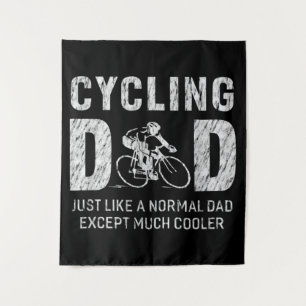 Het fietsen van pap schetsen voor vader die een ki wandkleed