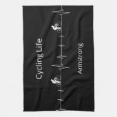 Het fietsleven, Aanpasbare Hartslag Theedoek (Verticaal)