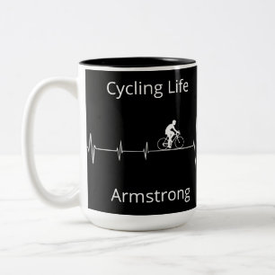 Het fietsleven, Aanpasbare Hartslag Tweekleurige Koffiemok