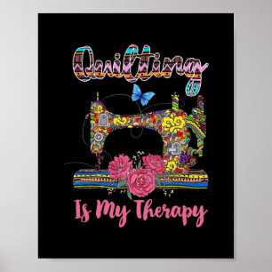 Het filteren is Mijn Therapy Floral Sewing Machine Poster