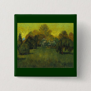 Het fine Art. van de Tuin van de Dichter Van Gogh Vierkante Button 5,1 Cm