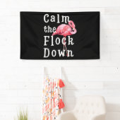 Het flamingo-meisje kalmeren |Funny Flamingo Spandoek (Insitu)