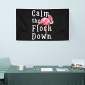 Het flamingo-meisje kalmeren |Funny Flamingo Spandoek (Beurs)
