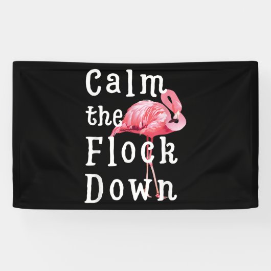 Het flamingo-meisje kalmeren |Funny Flamingo Spandoek (Horizontaal)
