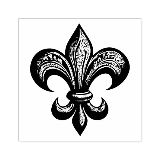 Het  Fleur de Lis Rubberstempel (Afrduk)