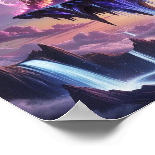 Het Floating Kingdom Poster - Fantasy Art (Hoek)