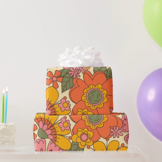 Het Floral Pattern-patroon van 1970 Cadeaupapier (Feestgeschenken)