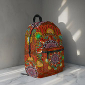 Het Floral Red van Squire Manipur Mandala Bedrukte Rugzak