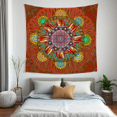 Het Floral Red van Squire Manipur Mandala Wandkleed