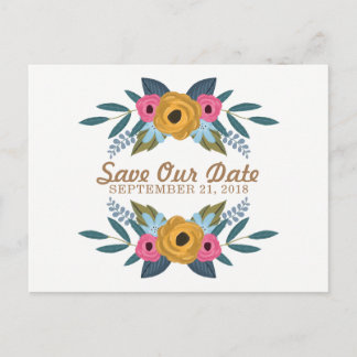 Het Floral Wreath White Wedding Collectie Aankondigingskaart