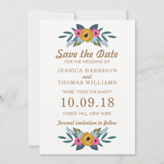 Het Floral Wreath White Wedding Collectie Save The Date
