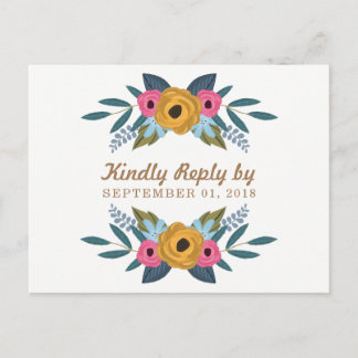 Het Floral Wreath White Wedding Collectie Uitnodiging Briefkaart