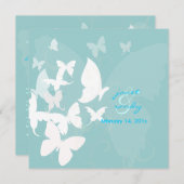 Het fluiten langs... vlinder wit/blauw kaart (Voorkant / Achterkant)