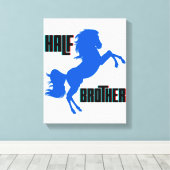 Het fokken van halve broederpaarden canvas afdruk (Insitu (Houten vloer))