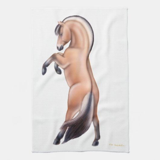 Het fokken van Noorse Fjord Horse Kitchen Towel Theedoek (Verticaal)