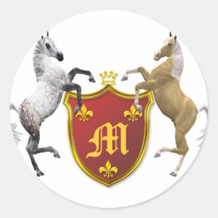 Het fokken van paarden met een heraldische bescher ronde sticker