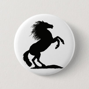 Het fokken van zwarte hengst - ronde button 5,7 cm
