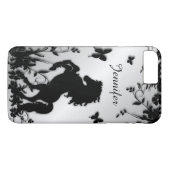 Het fokken van zwarte stallion / paard met naam Case-Mate iPhone case (Achterkant (Horizontaal))